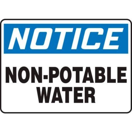 ACCUFORM Accuform Notice Sign, Non-Potable Water, 14inW x 10inH, Plastic MCAW800VP
